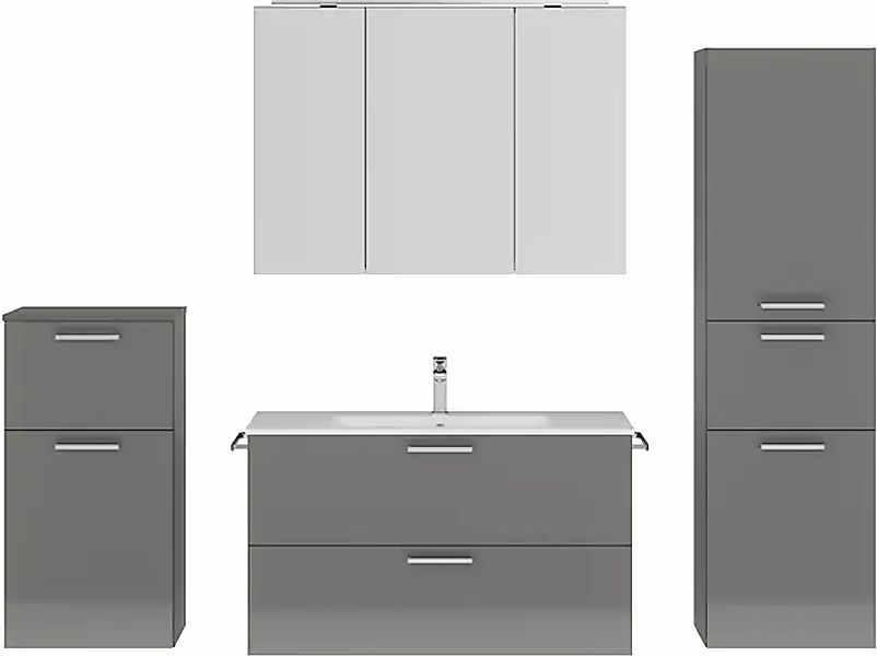 nobilia® Badmöbel-Set »Tolvina«, (4 St., vormontiert, mit Soft-Close), inkl günstig online kaufen