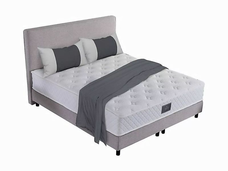 V6 Boxspringbett Modell 208 mit Taschenfederkernmatratze 25 cm Hoch günstig online kaufen