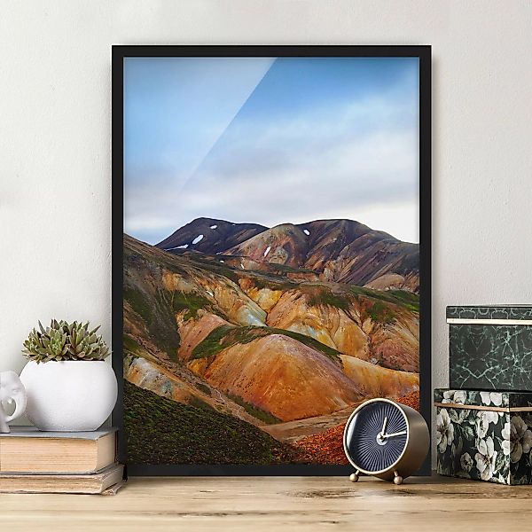 Bild mit Rahmen Bunte Berge in Island günstig online kaufen