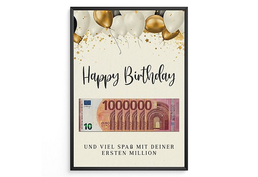 Tigerlino Poster Geldgeschenk zum Geburtstag erste Million Lustiges Geburts günstig online kaufen