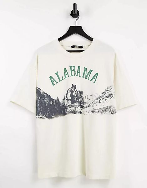 Jaded London – Oversize-T-Shirt in Grün mit „Alabama“-Print günstig online kaufen