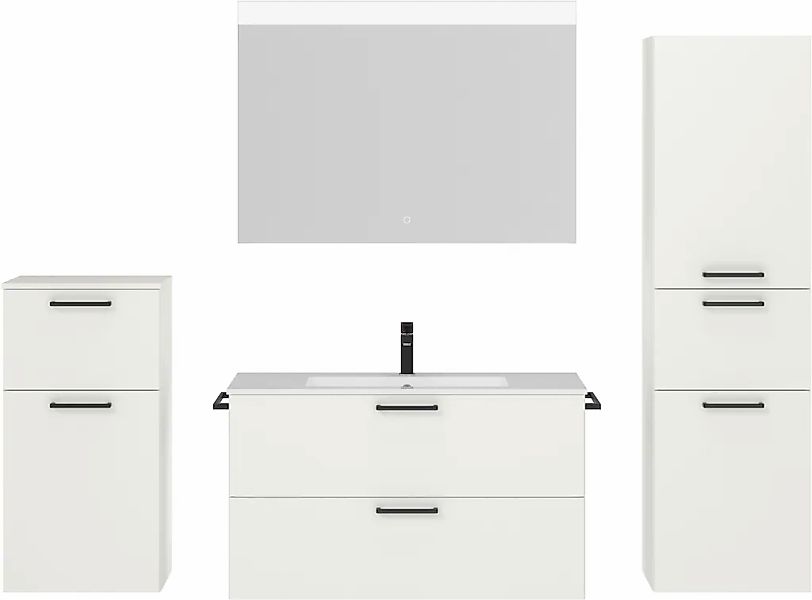 nobilia Badmöbel-Set "Tolvina" vormontiert, mit Soft-Close, 4 Stk. tlg. günstig online kaufen
