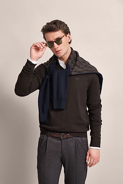 bugatti V-Ausschnitt-Pullover mit V-Ausschnitt günstig online kaufen