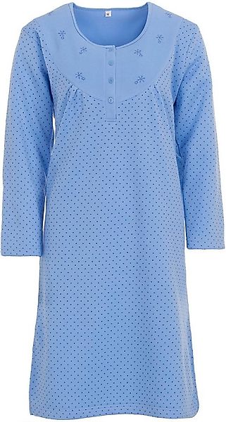 zeitlos Nachthemd Damen Thermo Nachthemd Uni Gepunktet Warmhaltend M-2XL günstig online kaufen