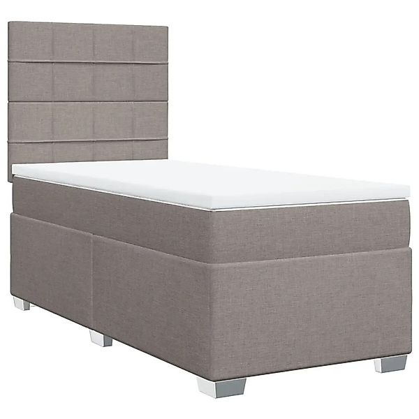 vidaXL Boxspringbett mit Matratze Taupe 100x200 cm Stoff 3292703 günstig online kaufen
