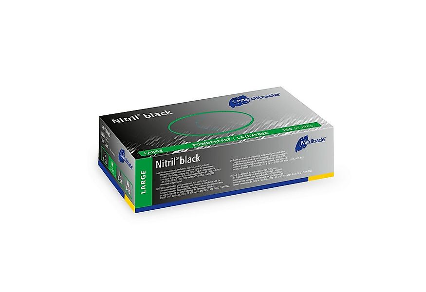 MediTrade Nitril-Handschuhe Meditrade - Einmalhandschuhe Nitril black - 100 günstig online kaufen