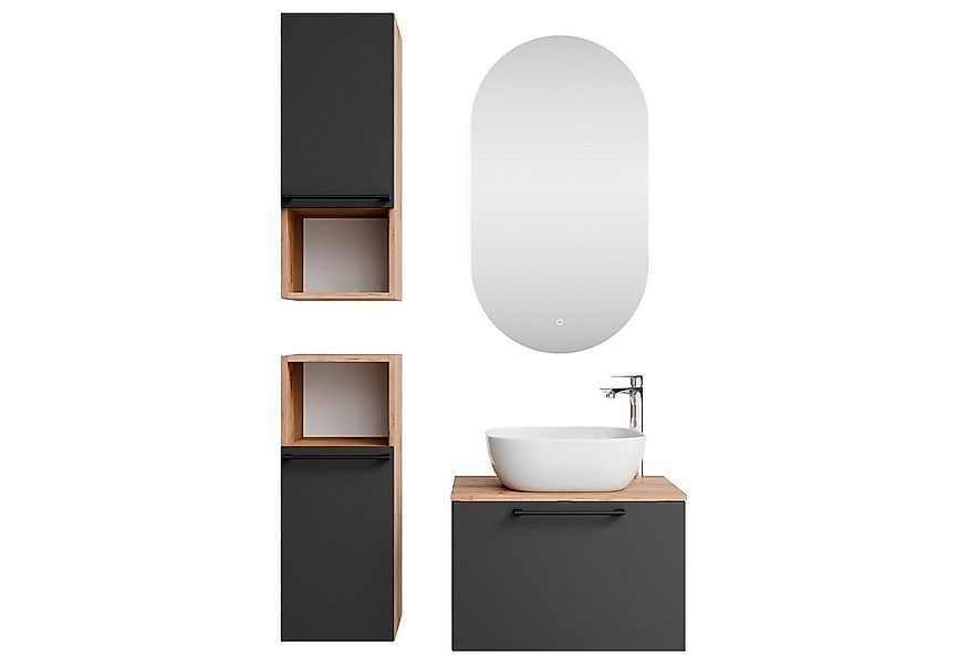 Planetmöbel Badmöbel-Set Astra, (Waschtischunterschrank, 5-St., Spiegel), W günstig online kaufen