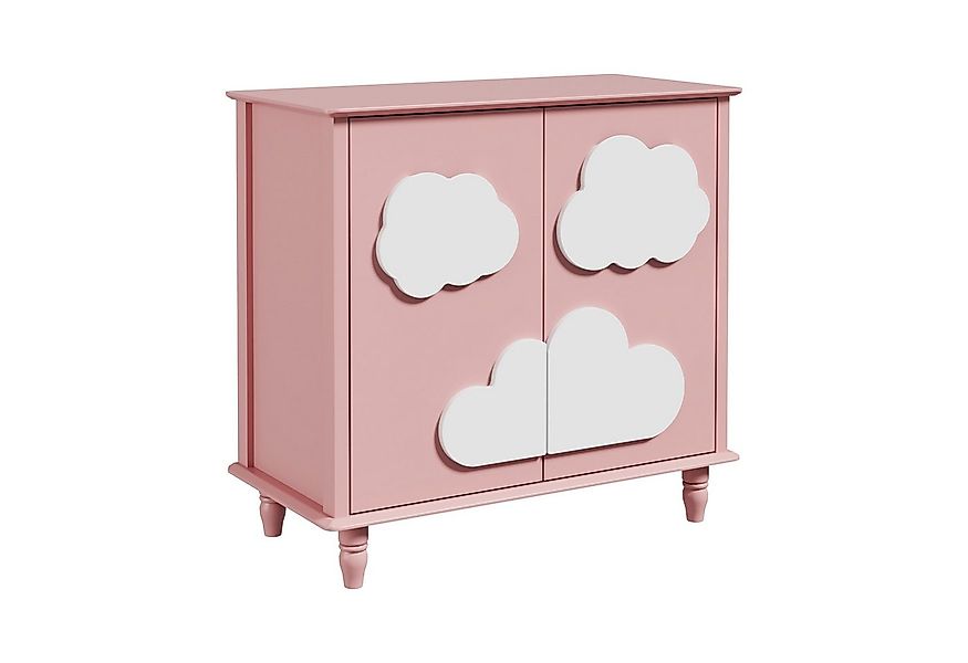 UEV Kinderkleiderschrank mit 2 Türen, Kinderschrank für mädchen mit Wolkemu günstig online kaufen