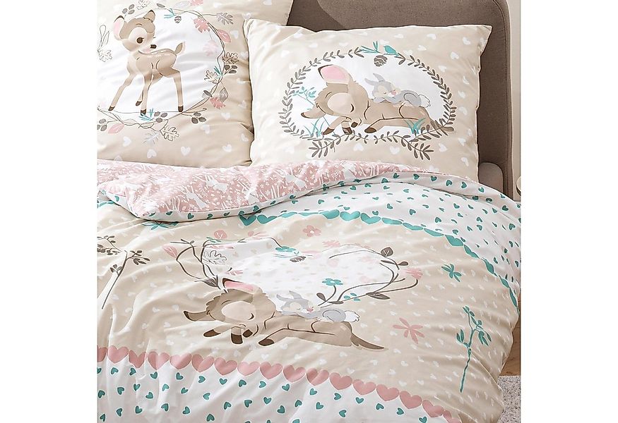 MTOnlinehandel Kinderbettwäsche Bambi 135x200 + 80x80 cm, 100 % Baumwolle, günstig online kaufen