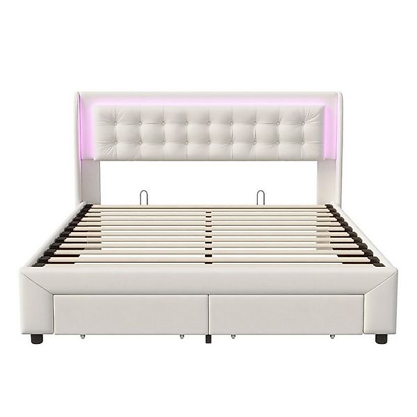 Furnishings Home Polsterbett Stauraumbett Doppelbett inkl. LED & Stauraum ( günstig online kaufen
