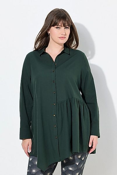 Ulla Popken Longbluse Longbluse Zipfelsaum Stehkragen Langarm günstig online kaufen