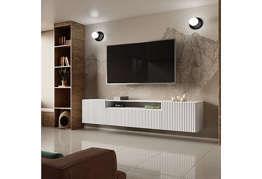 Beautysofa TV-Schrank Moderner Hängeschrank mit gefräster NEO-Front (B:200/ günstig online kaufen