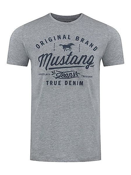 MUSTANG T-Shirt Herren Printshirt Regular Fit (1-tlg) Kurzarm Tee Shirt mit günstig online kaufen