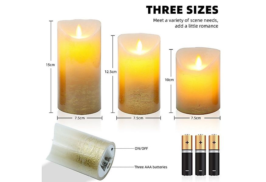 CCLIFE LED-Kerze LED Kerzen flammenlose Echtwachs mit Farbverlauf pulverbes günstig online kaufen