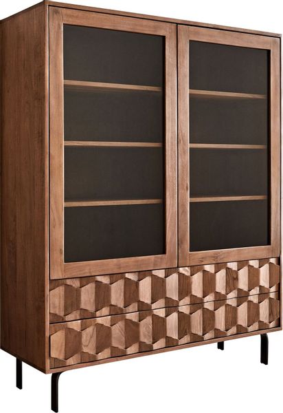 DELIFE Vitrine Fevo Akazie Braun 115x150 günstig online kaufen