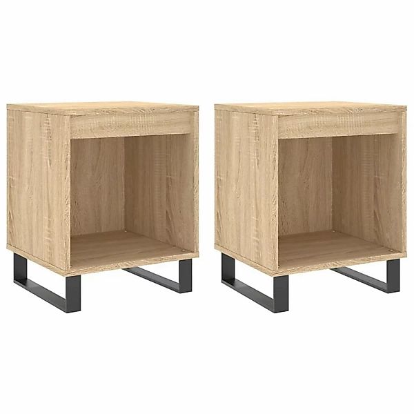 vidaXL Nachttische 2 Stk Sonoma-Eiche 40x35x50 cm Holzwerkstoff Modell 1 günstig online kaufen