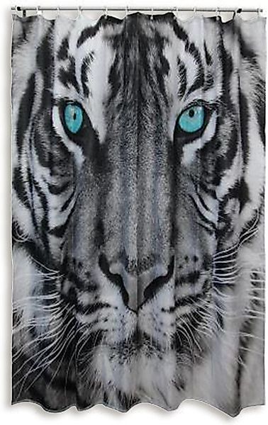 Clever-Kauf-24 Duschvorhang Textil-Duschvorhang Tiger schwarz-weiß BxH günstig online kaufen