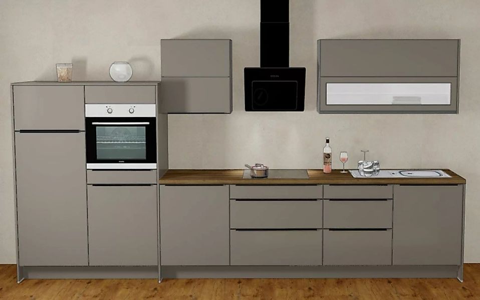 Einbauküche MANKATITAN 2 Titan strukturiert - Schränke montiert/ Küchenzeil günstig online kaufen