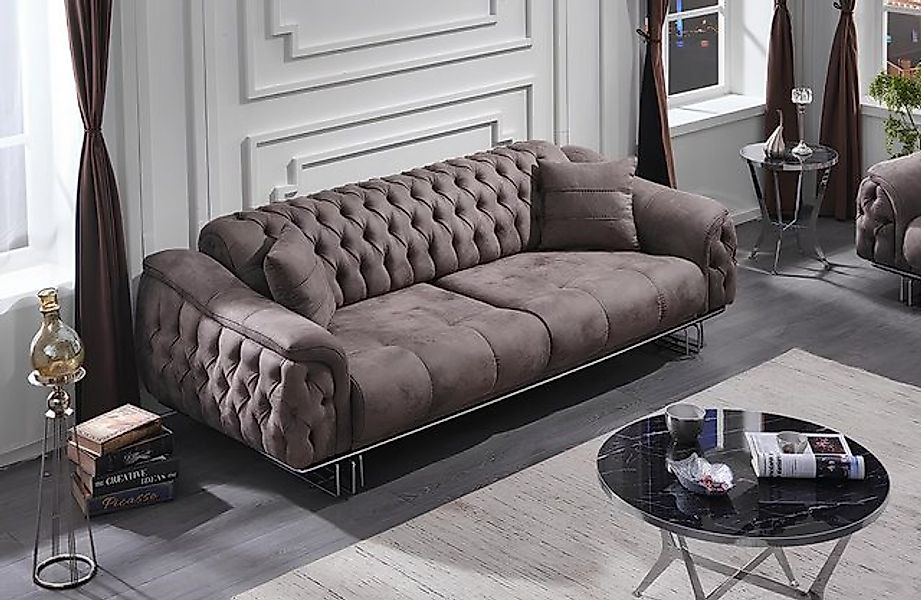 JVmoebel Sofa Dreisitzer Sofa Wohnzimmer Luxus Sitz Modern Sofas Stoff Ches günstig online kaufen