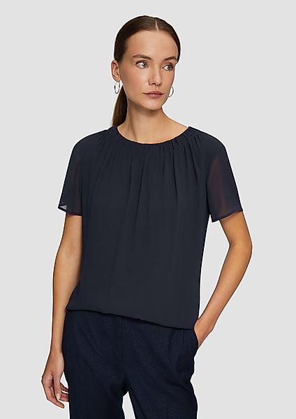 s.Oliver BLACK LABEL Kurzarmbluse Chiffonbluse mit günstig online kaufen