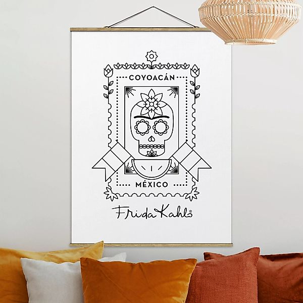 Stoffbild mit Posterleisten Frida Kahlo Coyocan Mexico günstig online kaufen