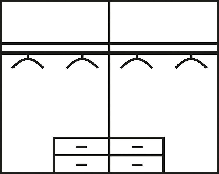 priess Kleiderschrank mit gerundeten Elementen auf den Außentüren günstig online kaufen