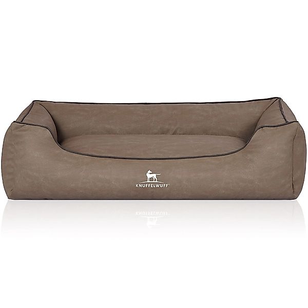 Knuffelwuff Hundebett Scottsdale Kunstleder Übergröße XXXL 155 x 105cm Ston günstig online kaufen
