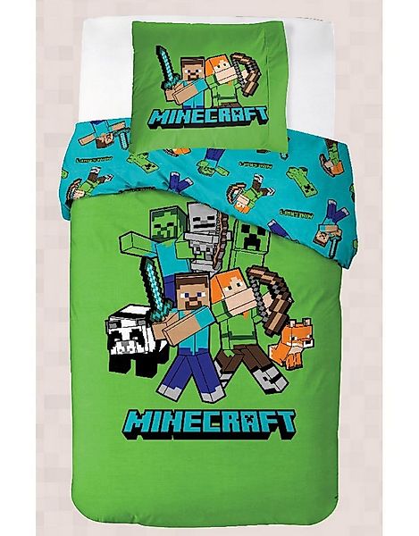 BrandMac Bettwäsche Minecraft - Wende-Bettwäsche-Set, Gaming 135x200 & 80x8 günstig online kaufen