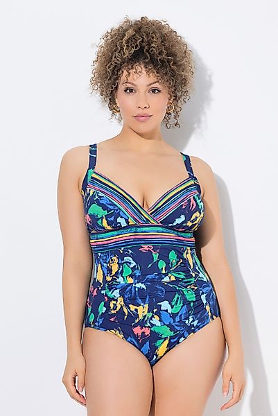 Ulla Popken Badeanzug Badeanzug Softcups V-Ausschnitt günstig online kaufen