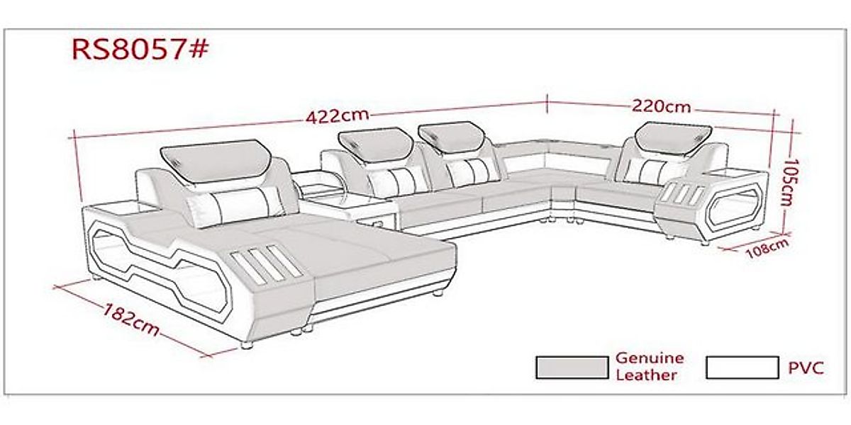 Xlmoebel Ecksofa Innovative Wohnlandschaft Ecksofa mit Polsterung, Eckgarni günstig online kaufen