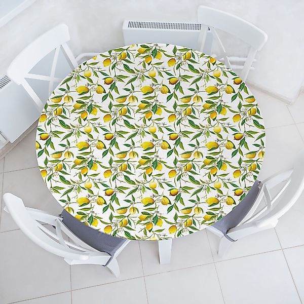 Abakuhaus Tischdecke Rundum-elastische Stofftischdecke, Natur Lemon günstig online kaufen