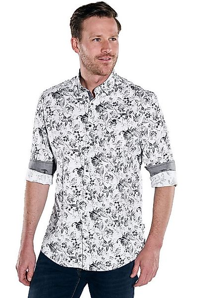 Engbers Langarmhemd engbers Herren Langarm-Hemd gemustert, Anthrazit günstig online kaufen