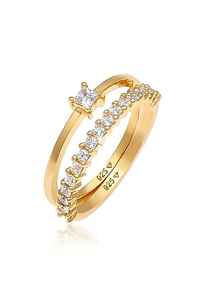 Elli Solitärring Solitär Zirkonia Stapelring (Set günstig online kaufen