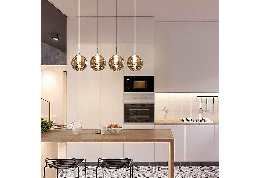 ZMH Pendelleuchte LED Höhenverstellbar Kronleuchter Glas Wohnzimmerlampe, L günstig online kaufen