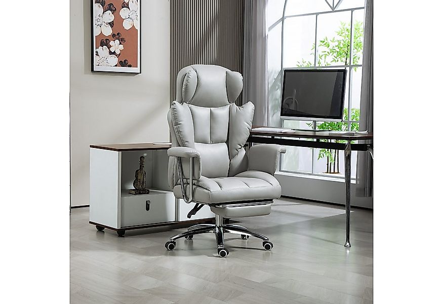 HOMCOM Schreibtischstuhl mit Liegefunktion, Fußstütze, ergonomisch, höhenve günstig online kaufen