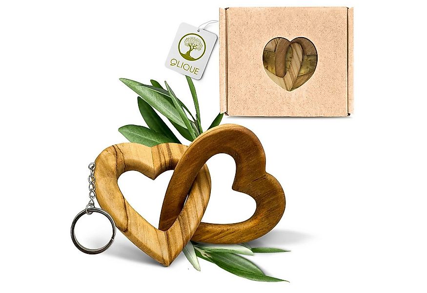 OLIQUE Dekofigur Verbundenes Herz aus Olivenholz – Symbol der Liebe und Ver günstig online kaufen