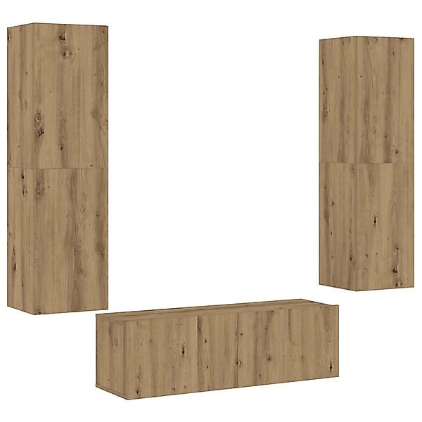 vidaXL TV-Wandschränke 3 Stk Artisan-Eiche Holzwerkstoff 3328966 günstig online kaufen