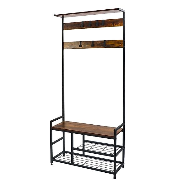 BIGTREE Kleiderständer Garderobenständer mit Schuhregal, 7 günstig online kaufen