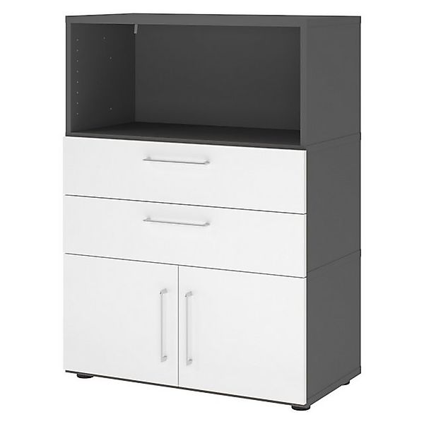 bümö Aktenschrank flexi Schrank Dekor: Graphit/Weiß günstig online kaufen