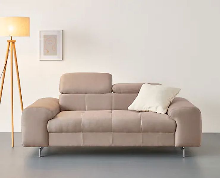 COTTA 2-Sitzer "Chef" Big-Sofa mit Kopfteilverstellung, edle Metallkufen günstig online kaufen
