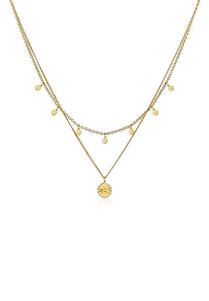 Elli Ketten-Set Layer Plättchen Disc Sonne 925 Silber, Plättchen günstig online kaufen