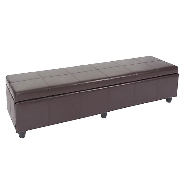 BERLINLODGE Sitzbank Mit Aufbewahrung Lars XXL 45x180x45cm Weiß Leder & Kun günstig online kaufen