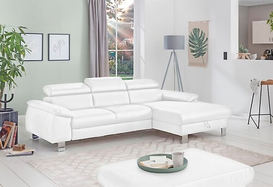 COTTA Ecksofa »Komaris L-Form, B: 244 cm« mit Kopfteilverstellung, optional günstig online kaufen