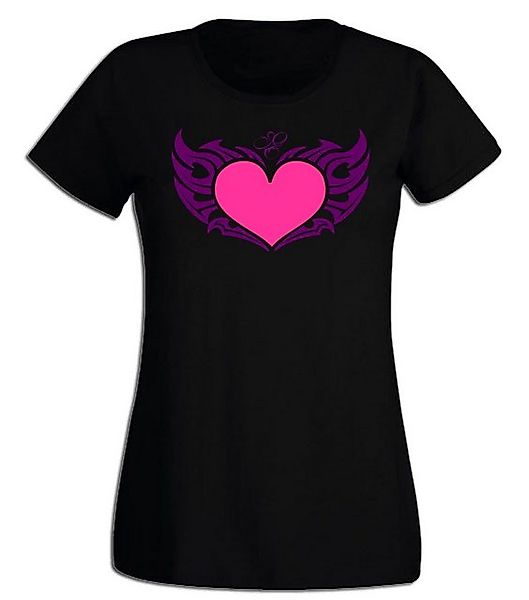 G-graphics T-Shirt Damen T-Shirt - Herz mit Flügeln Pink-Purple-Collection, günstig online kaufen