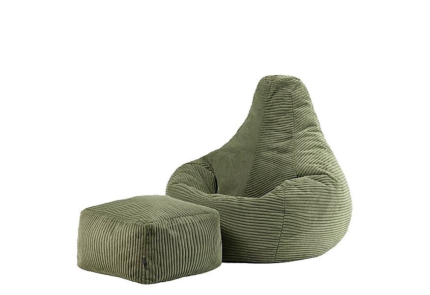 icon Sitzsack Sessel mit Liege aus Cord „Dalton“ mit Hocker (Spar-Set, 1 x günstig online kaufen