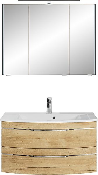 Saphir Badmöbel-Set "Serie 7045 2-teilig Mineralmarmor-Waschtisch mit LED-S günstig online kaufen