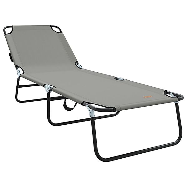 vidaXL Gartenliege Klappliege Tragbar Grau 600D günstig online kaufen
