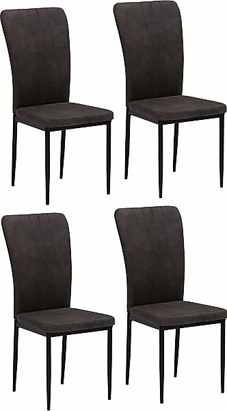 Home affaire 4-Fußstuhl "Bergamo", (Set), 4 St., Luxus-Microfaser Vintage, günstig online kaufen