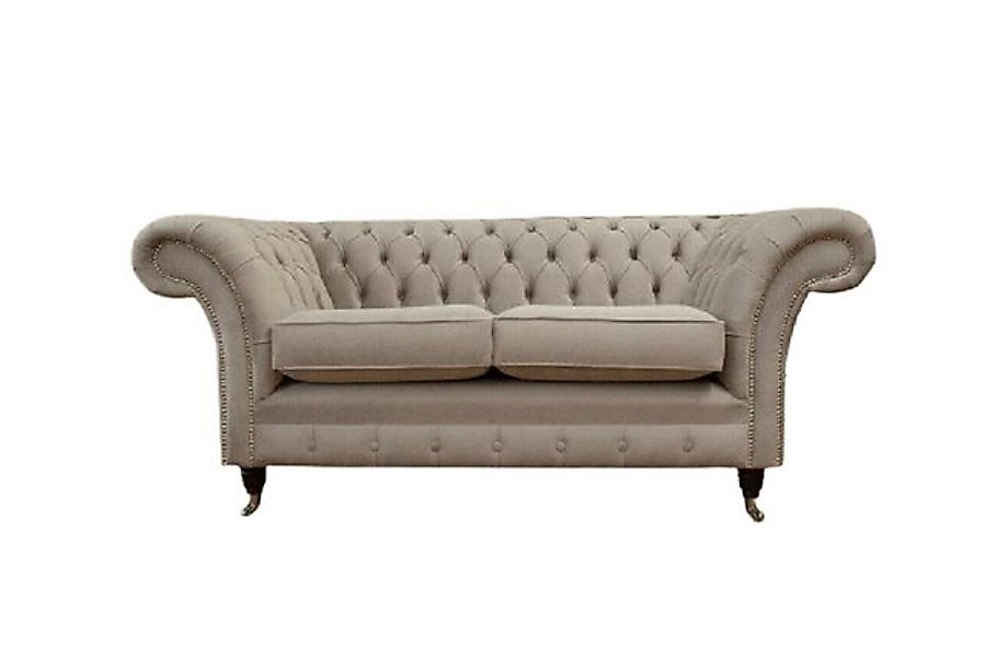 Xlmoebel 2-Sitzer Zweisitzer Chesterfield Sofa in beige Samt mit Polsterung günstig online kaufen