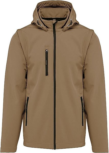 Kariban Softshelljacke 3-lagige Unisex-Softshell-Jacke mit Kapuze und abneh günstig online kaufen
